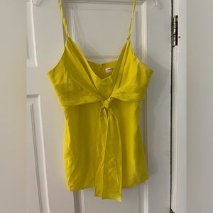 Amanda Uprichard Yellow Tie-Front Blouse